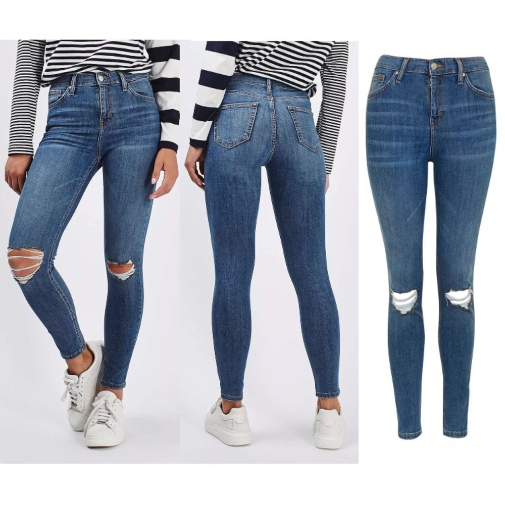 [SOLD] Topshop High Waisted Jamie Jeans with Rips